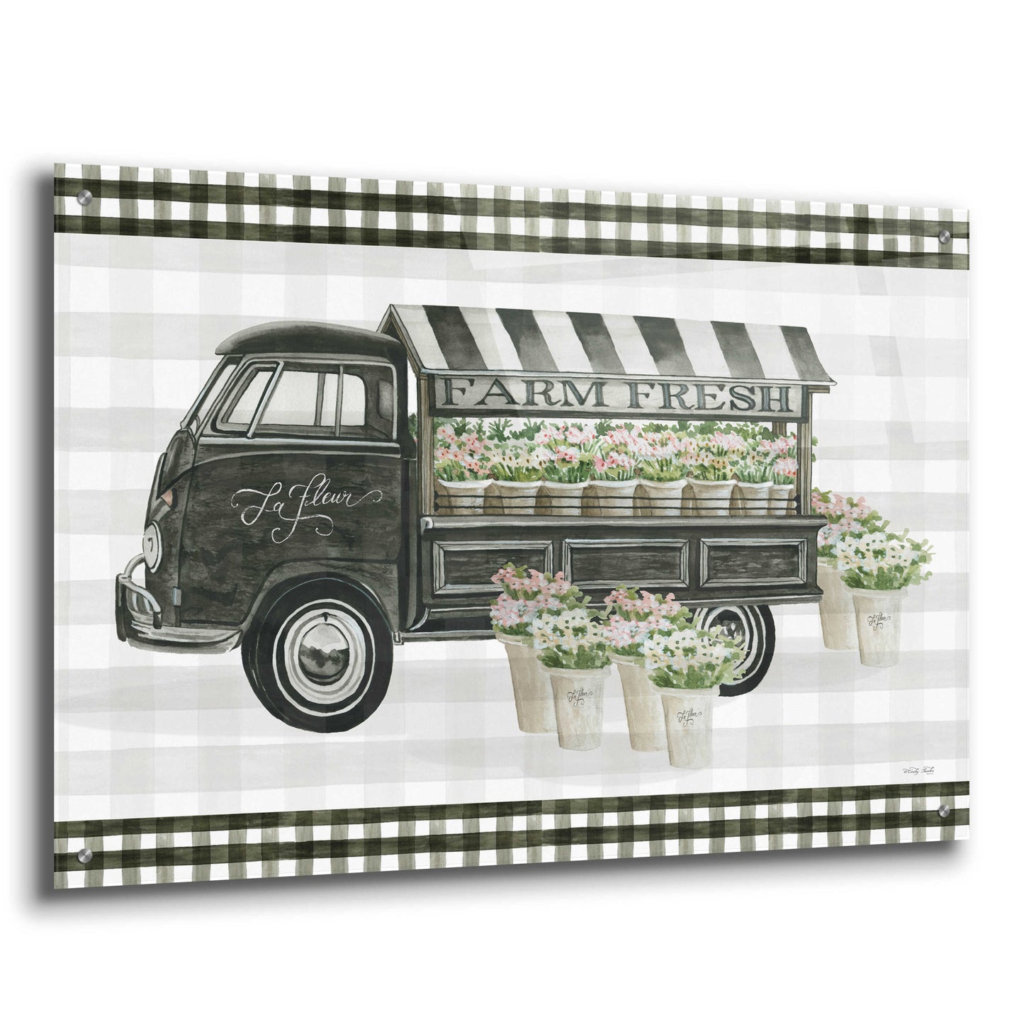 Epic Art 'Farm Fresh Flower Truck' by Cindy Jacobs, Acrylic Glass Wall Art,36x24