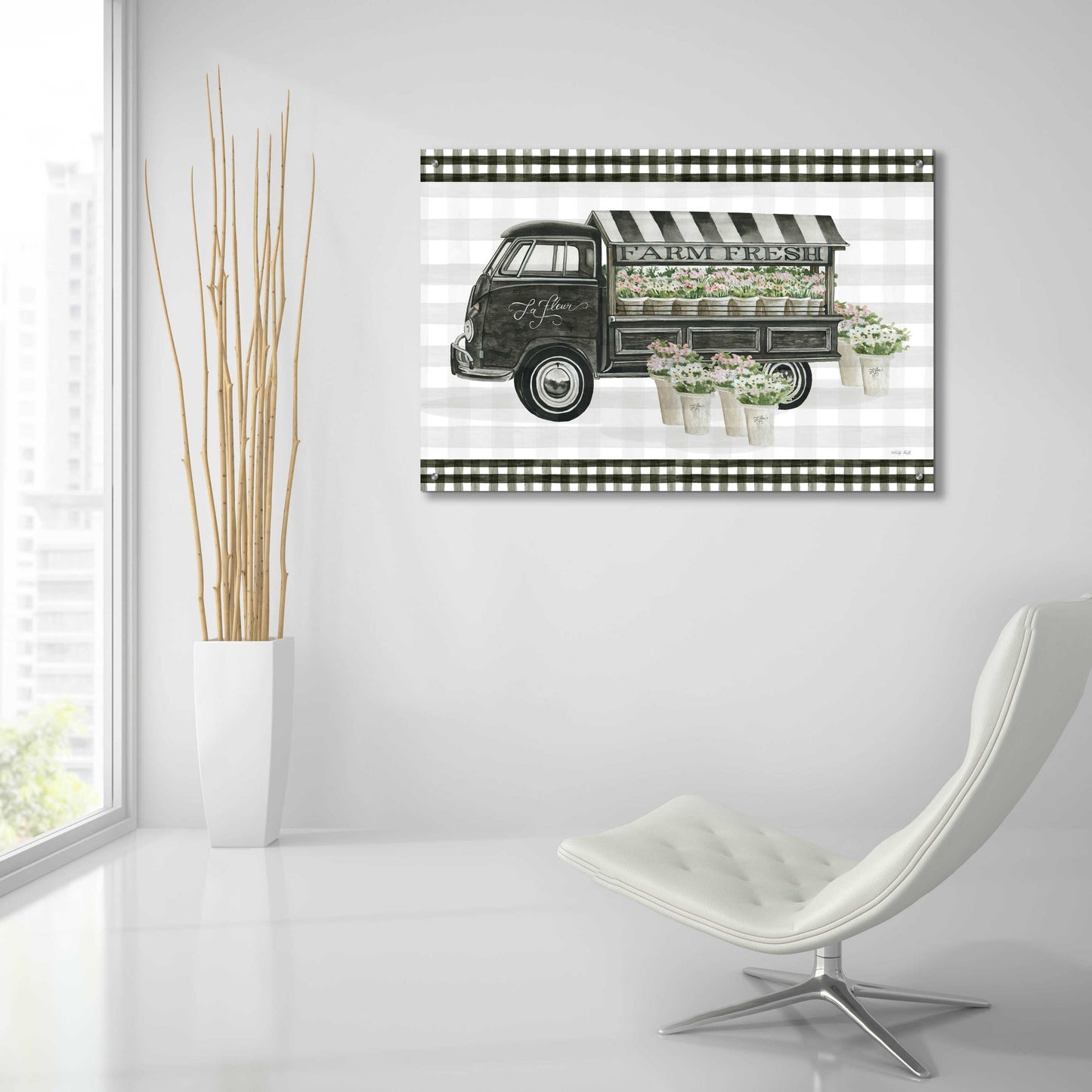 Epic Art 'Farm Fresh Flower Truck' by Cindy Jacobs, Acrylic Glass Wall Art,36x24