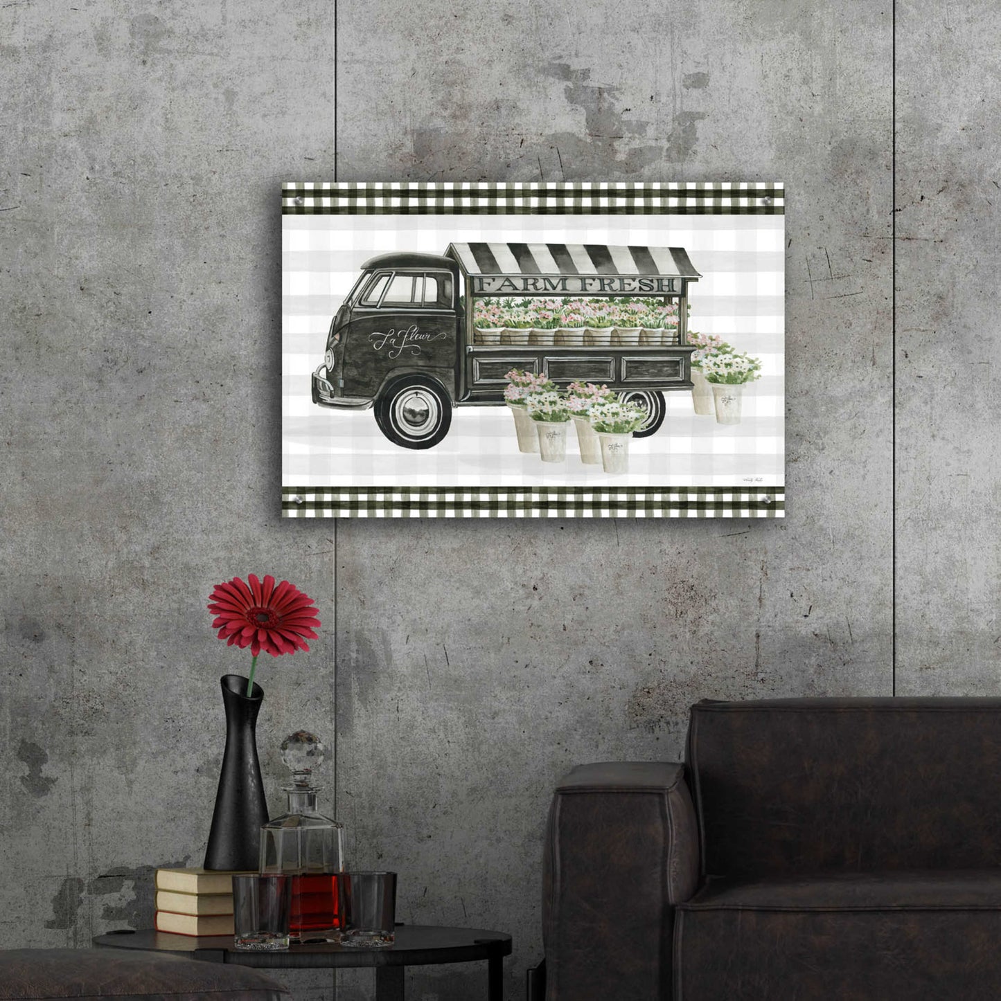 Epic Art 'Farm Fresh Flower Truck' by Cindy Jacobs, Acrylic Glass Wall Art,36x24