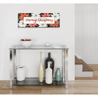 Merry Christmas Poinsettias by Cindy Jacobs - 36x12 acrylic wall art in a room