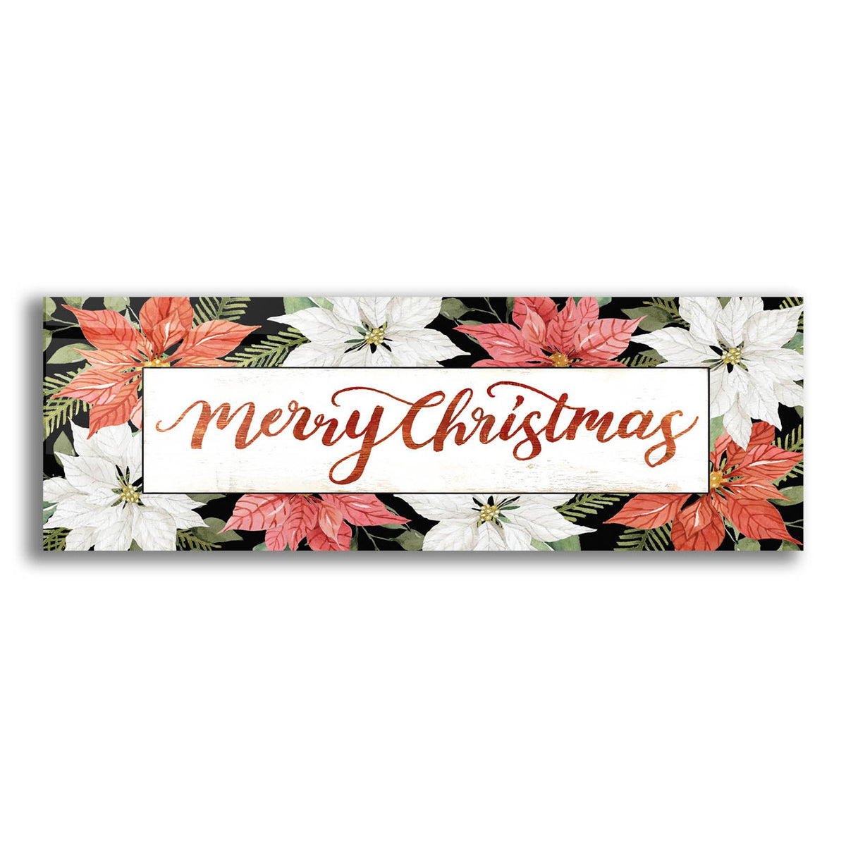Merry Christmas Poinsettias by Cindy Jacobs acrylic glass wall art