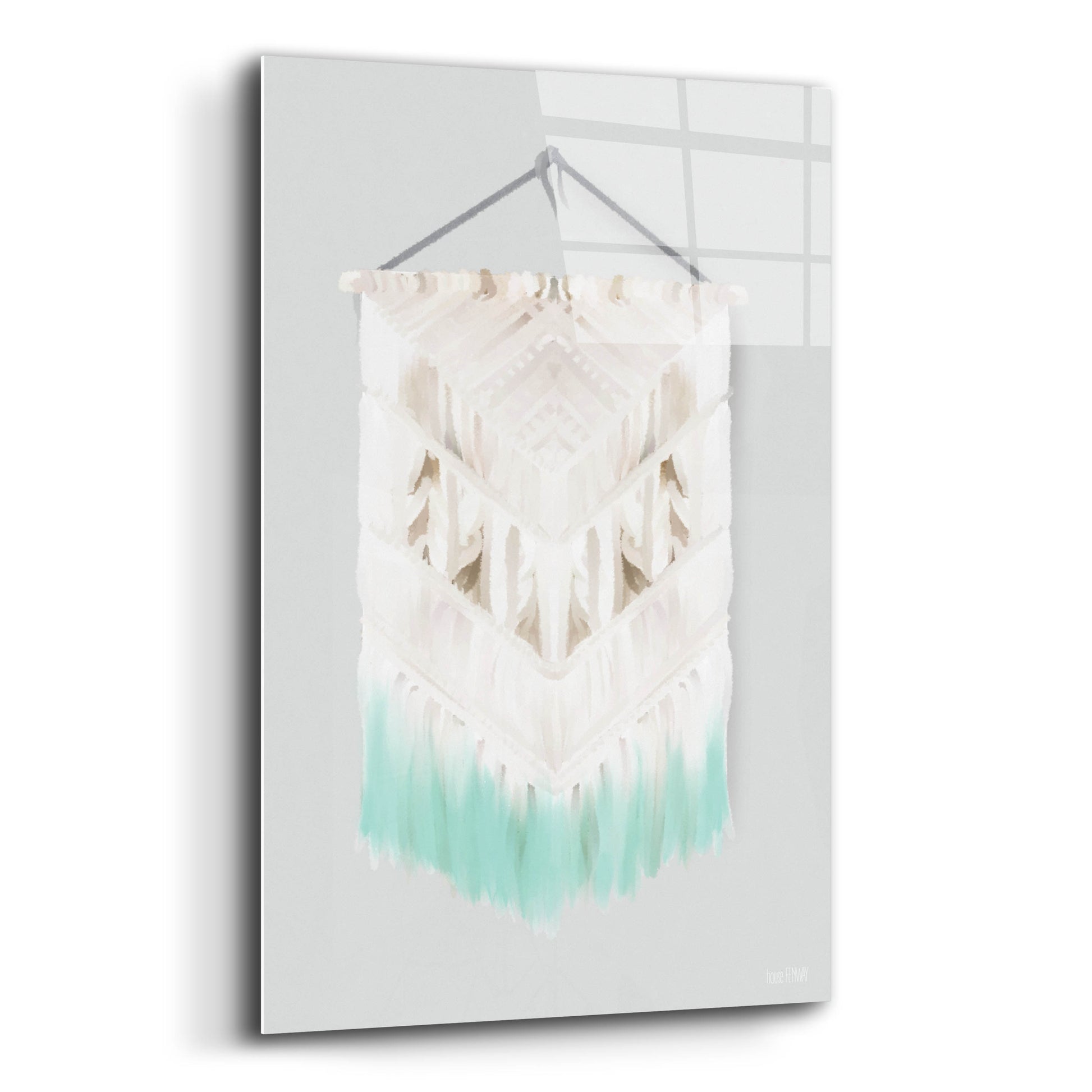 Epic Art 'Aqua Bohemian Macrame' by House Fenway, Acrylic Glass Wall Art,12x16