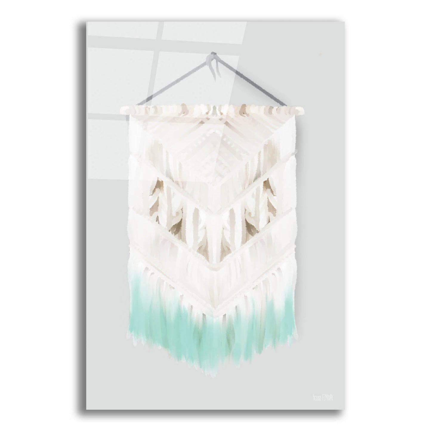 Epic Art 'Aqua Bohemian Macrame' by House Fenway, Acrylic Glass Wall Art,12x16