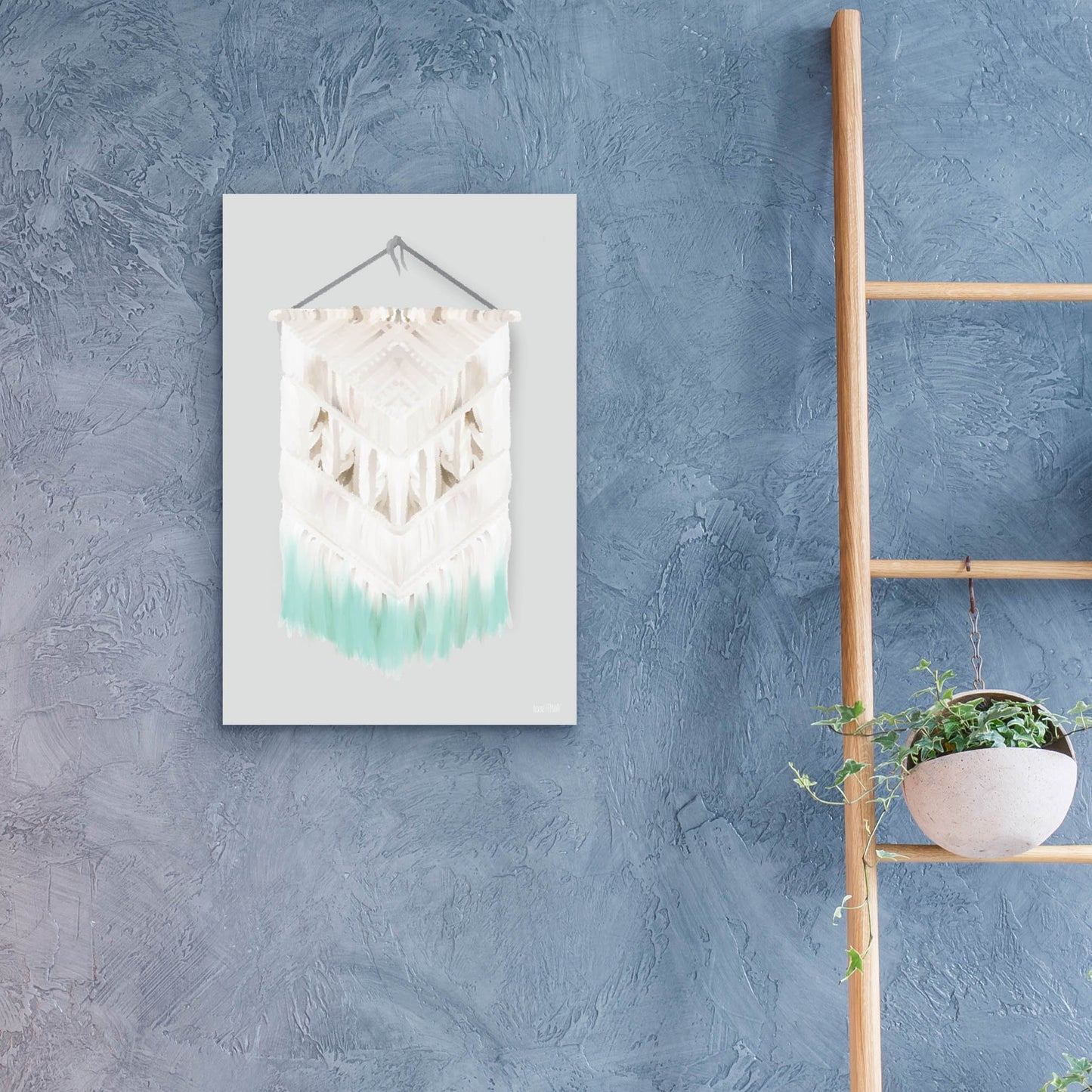 Epic Art 'Aqua Bohemian Macrame' by House Fenway, Acrylic Glass Wall Art,16x24