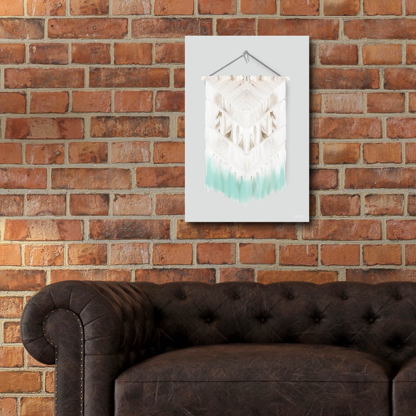 Epic Art 'Aqua Bohemian Macrame' by House Fenway, Acrylic Glass Wall Art,16x24