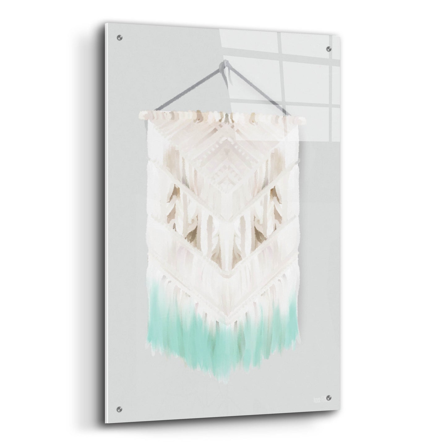 Epic Art 'Aqua Bohemian Macrame' by House Fenway, Acrylic Glass Wall Art,24x36