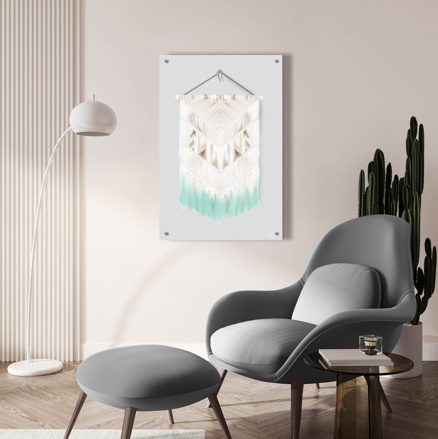 Epic Art 'Aqua Bohemian Macrame' by House Fenway, Acrylic Glass Wall Art,24x36