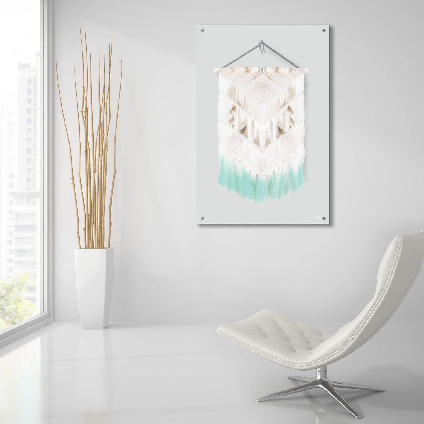 Epic Art 'Aqua Bohemian Macrame' by House Fenway, Acrylic Glass Wall Art,24x36