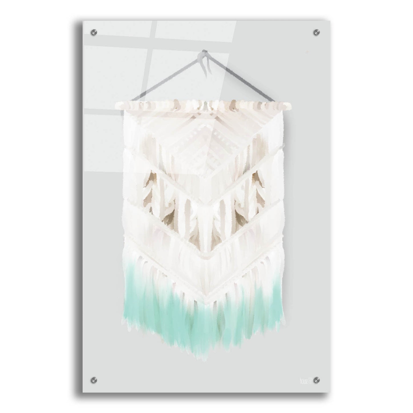 Epic Art 'Aqua Bohemian Macrame' by House Fenway, Acrylic Glass Wall Art,24x36