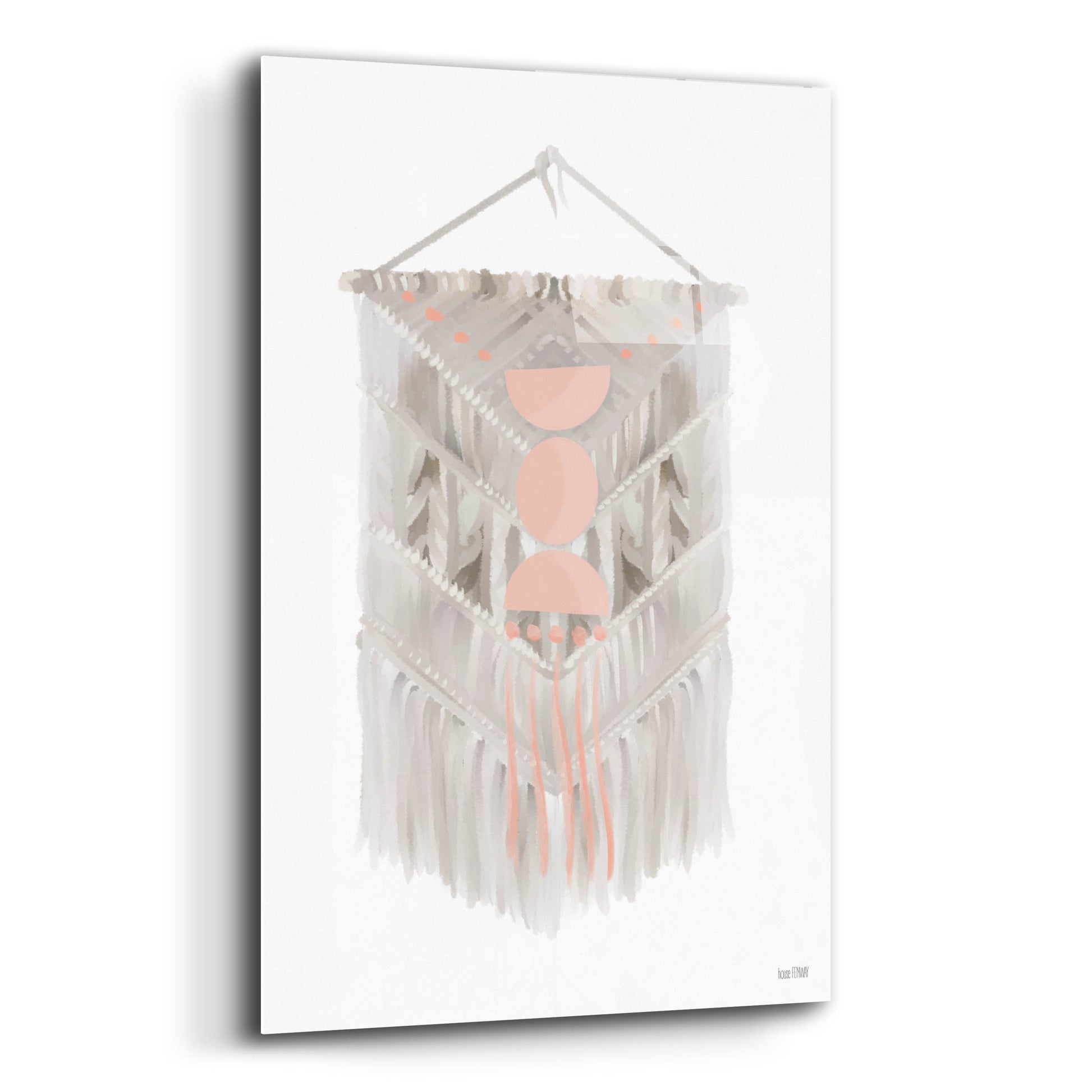 Epic Art 'Pink Bohemian Macrame' by House Fenway, Acrylic Glass Wall Art,12x16