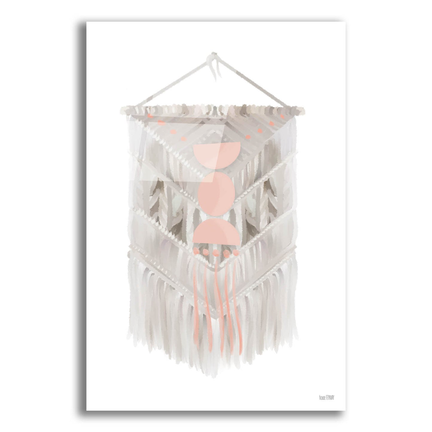 Epic Art 'Pink Bohemian Macrame' by House Fenway, Acrylic Glass Wall Art,12x16