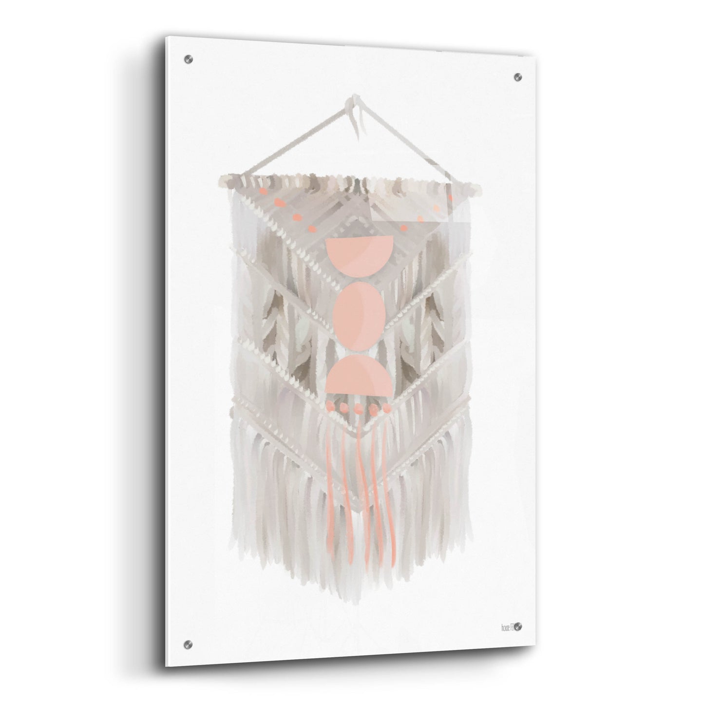 Epic Art 'Pink Bohemian Macrame' by House Fenway, Acrylic Glass Wall Art,24x36