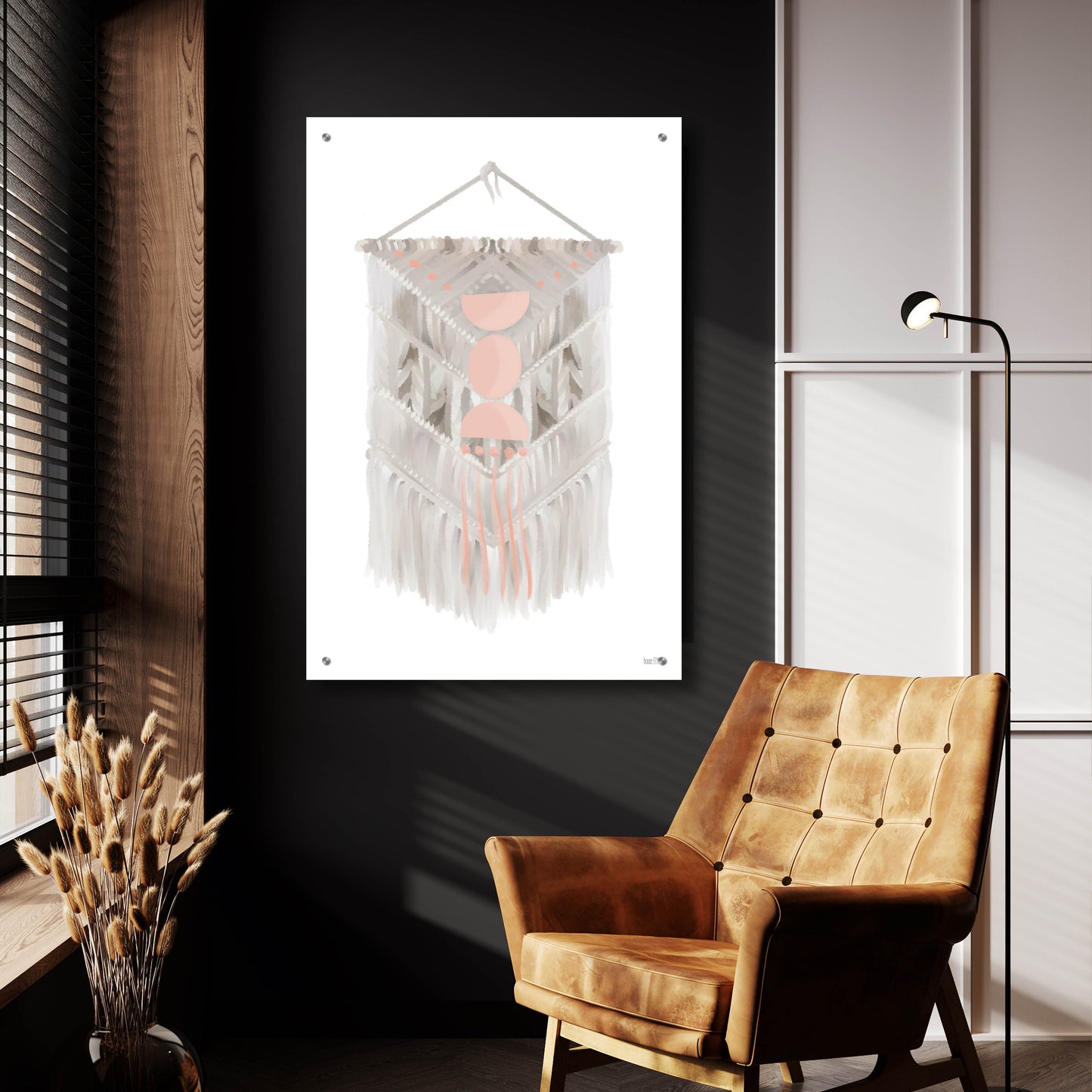 Epic Art 'Pink Bohemian Macrame' by House Fenway, Acrylic Glass Wall Art,24x36