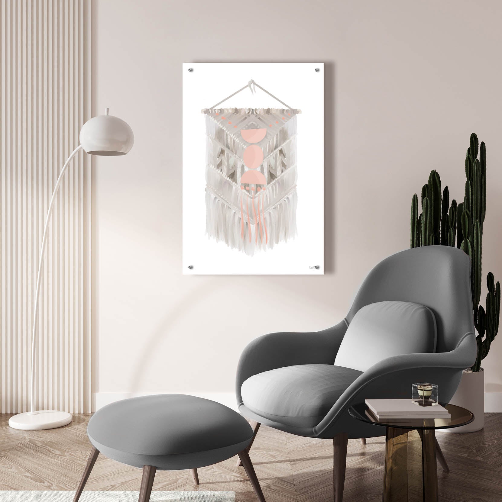 Epic Art 'Pink Bohemian Macrame' by House Fenway, Acrylic Glass Wall Art,24x36