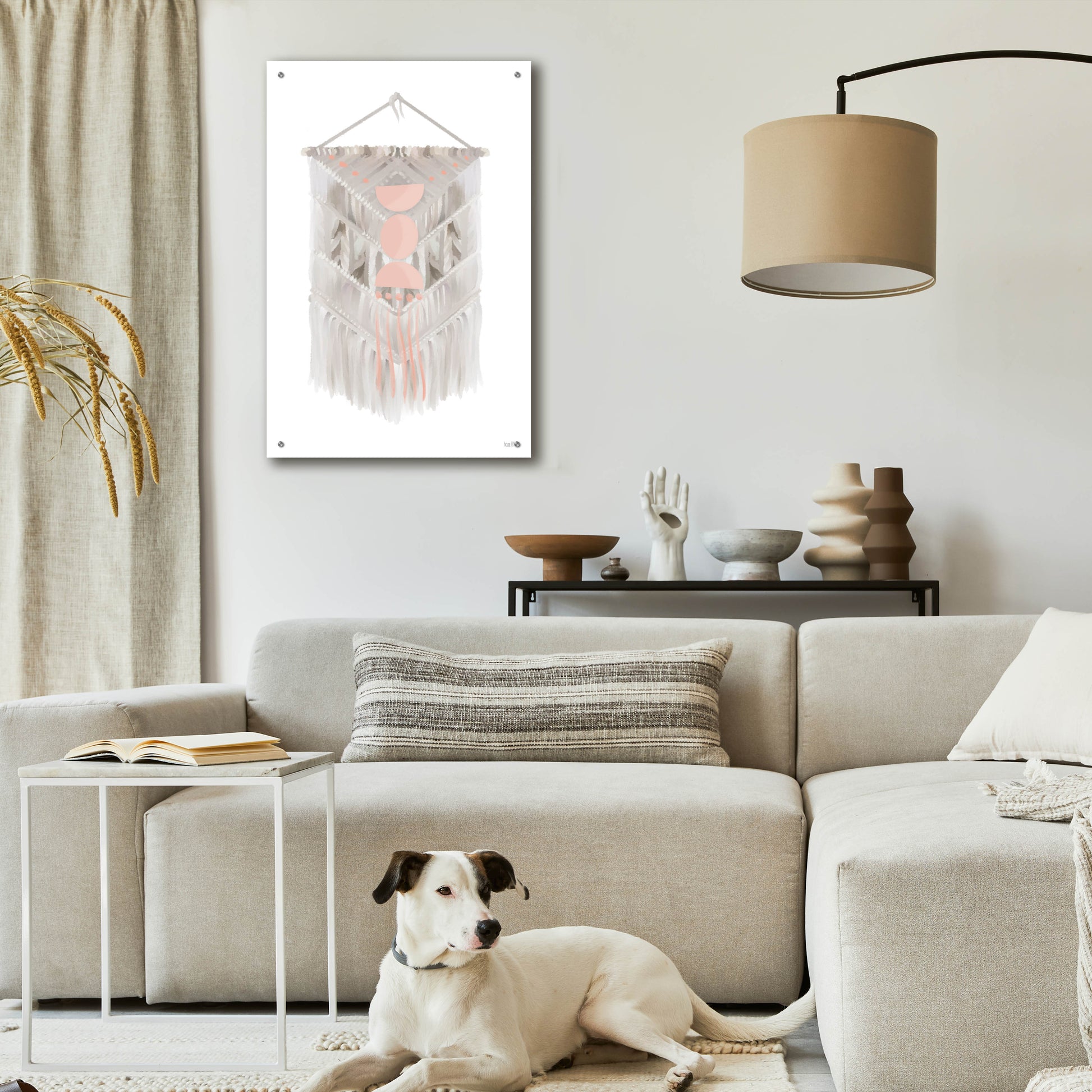 Epic Art 'Pink Bohemian Macrame' by House Fenway, Acrylic Glass Wall Art,24x36