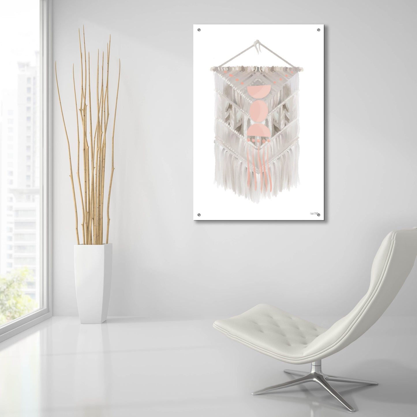 Epic Art 'Pink Bohemian Macrame' by House Fenway, Acrylic Glass Wall Art,24x36