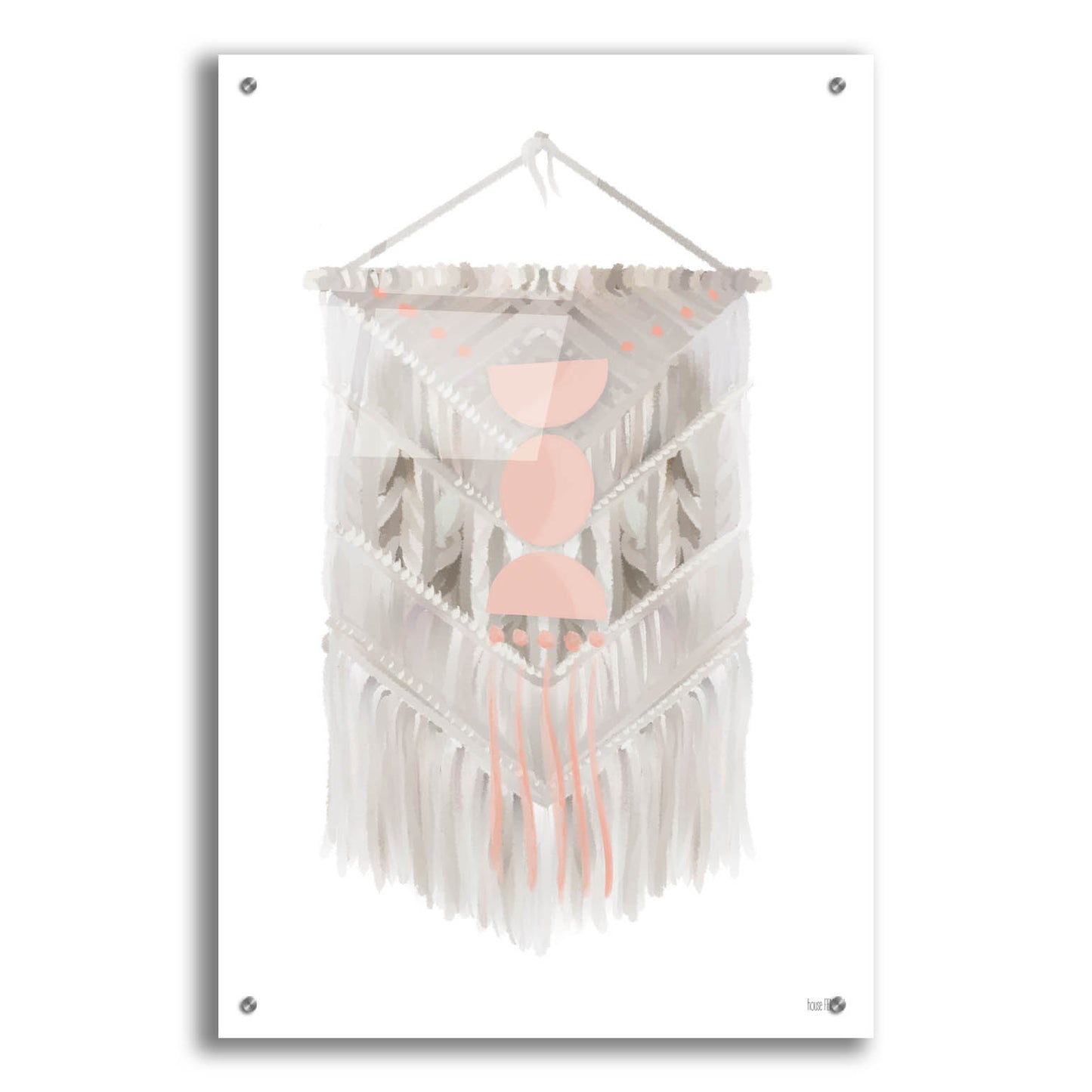 Epic Art 'Pink Bohemian Macrame' by House Fenway, Acrylic Glass Wall Art,24x36