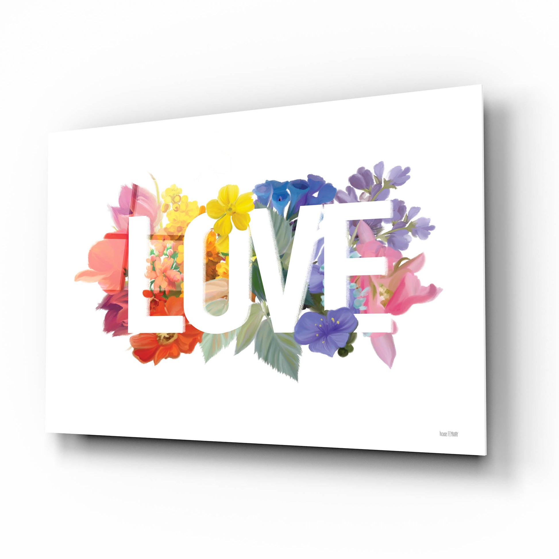 Epic Art 'Rainbow Love' by House Fenway, Acrylic Glass Wall Art,16x12