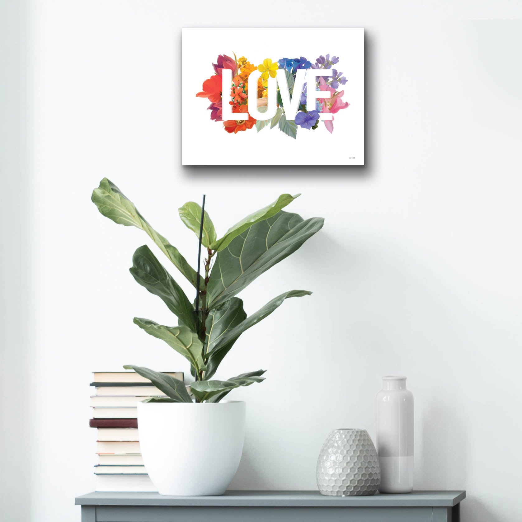 Epic Art 'Rainbow Love' by House Fenway, Acrylic Glass Wall Art,16x12