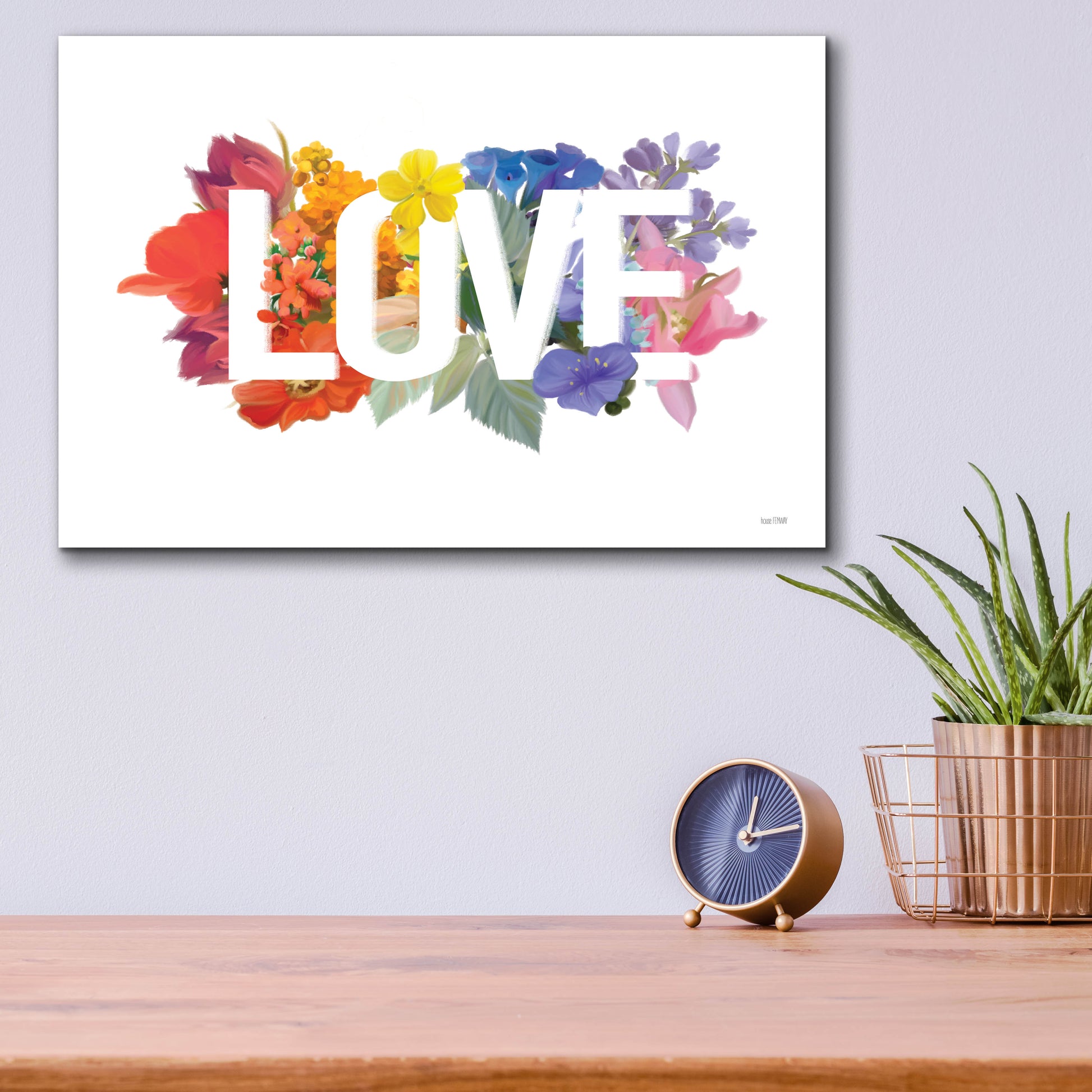 Epic Art 'Rainbow Love' by House Fenway, Acrylic Glass Wall Art,16x12