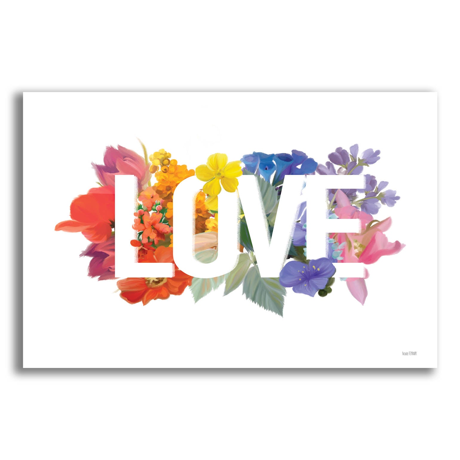 Epic Art 'Rainbow Love' by House Fenway, Acrylic Glass Wall Art,24x16