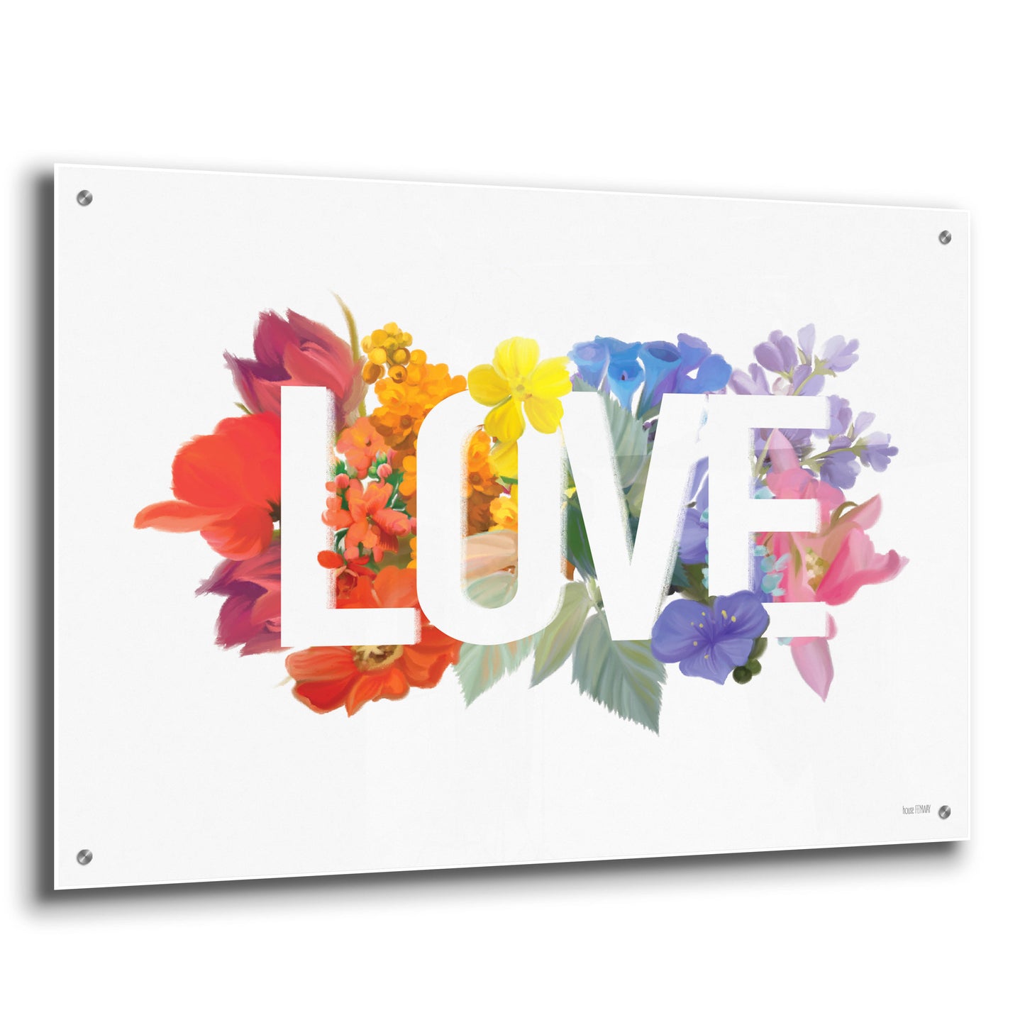 Epic Art 'Rainbow Love' by House Fenway, Acrylic Glass Wall Art,36x24