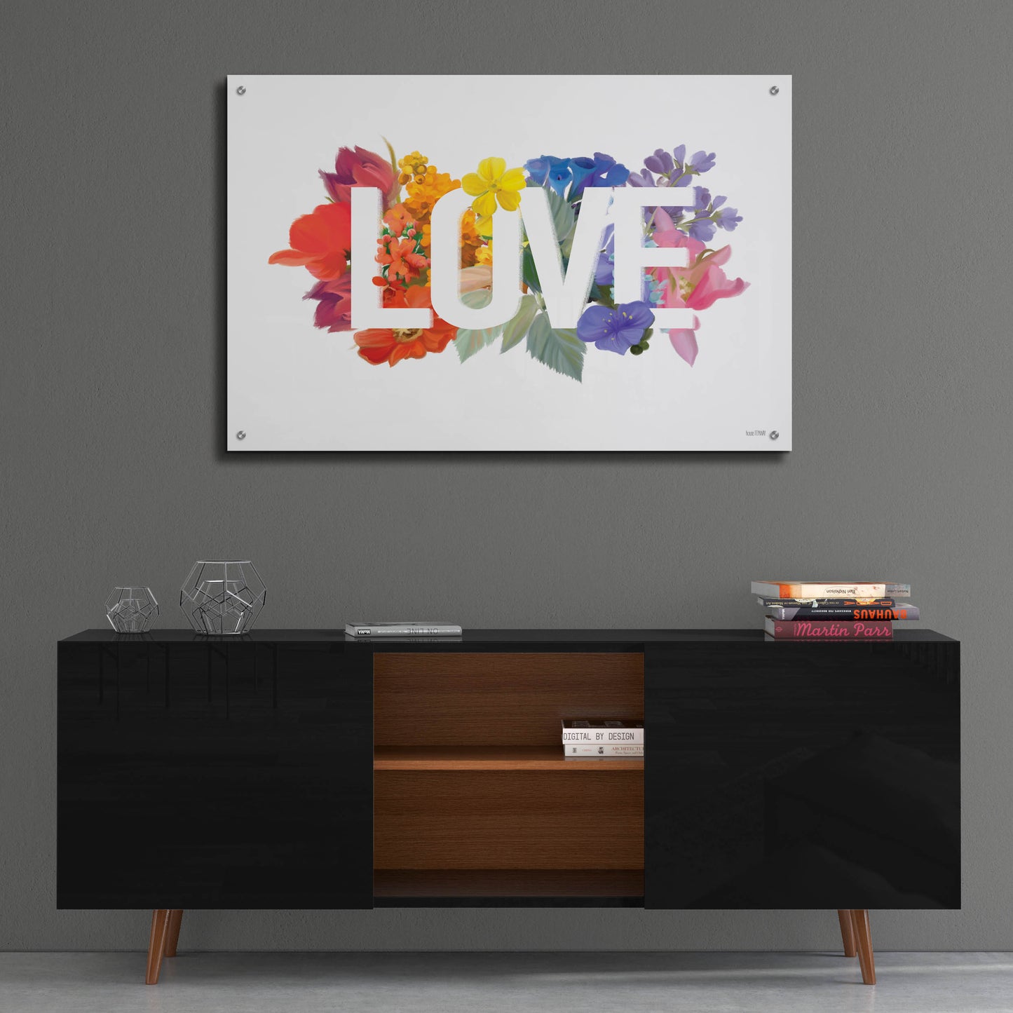 Epic Art 'Rainbow Love' by House Fenway, Acrylic Glass Wall Art,36x24