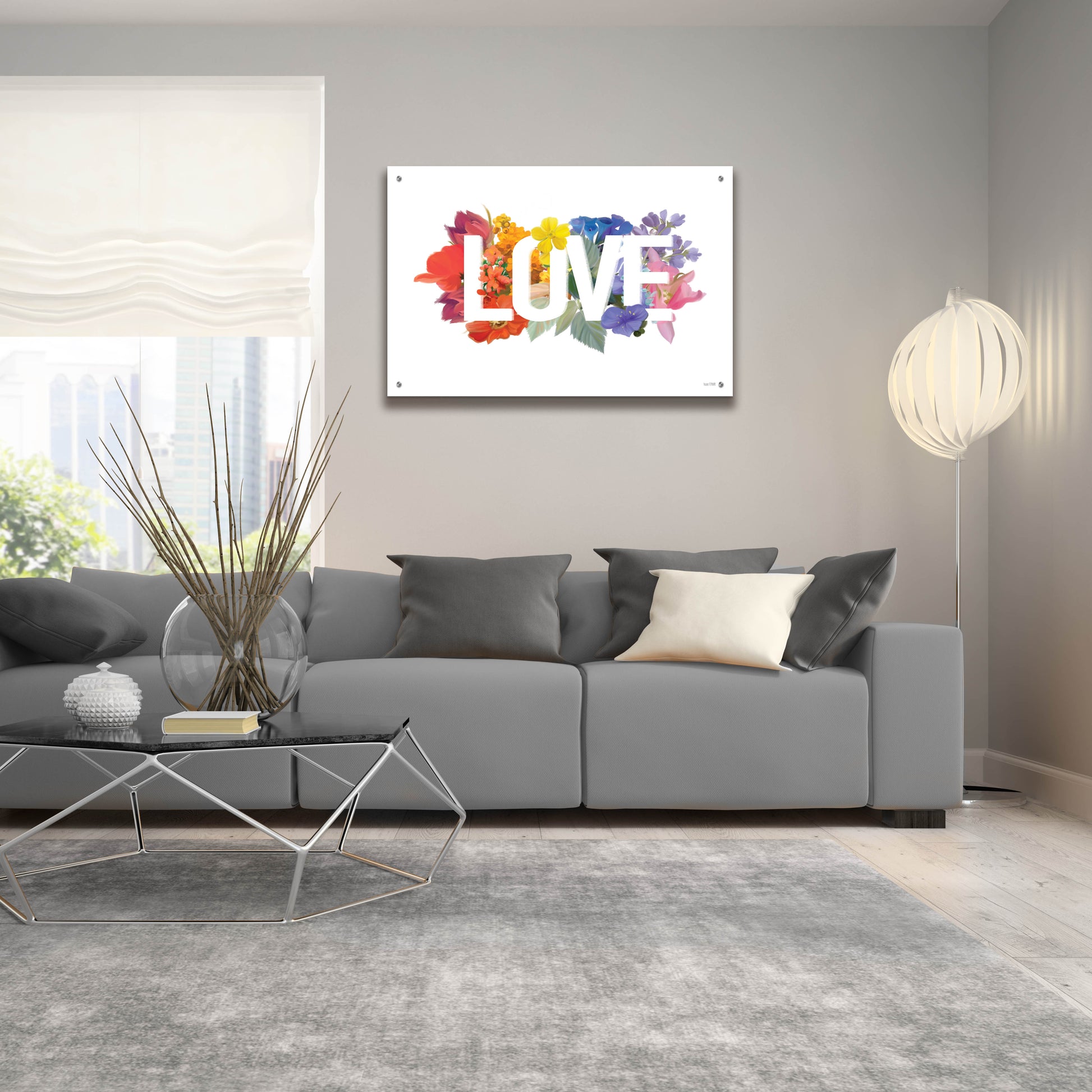 Epic Art 'Rainbow Love' by House Fenway, Acrylic Glass Wall Art,36x24