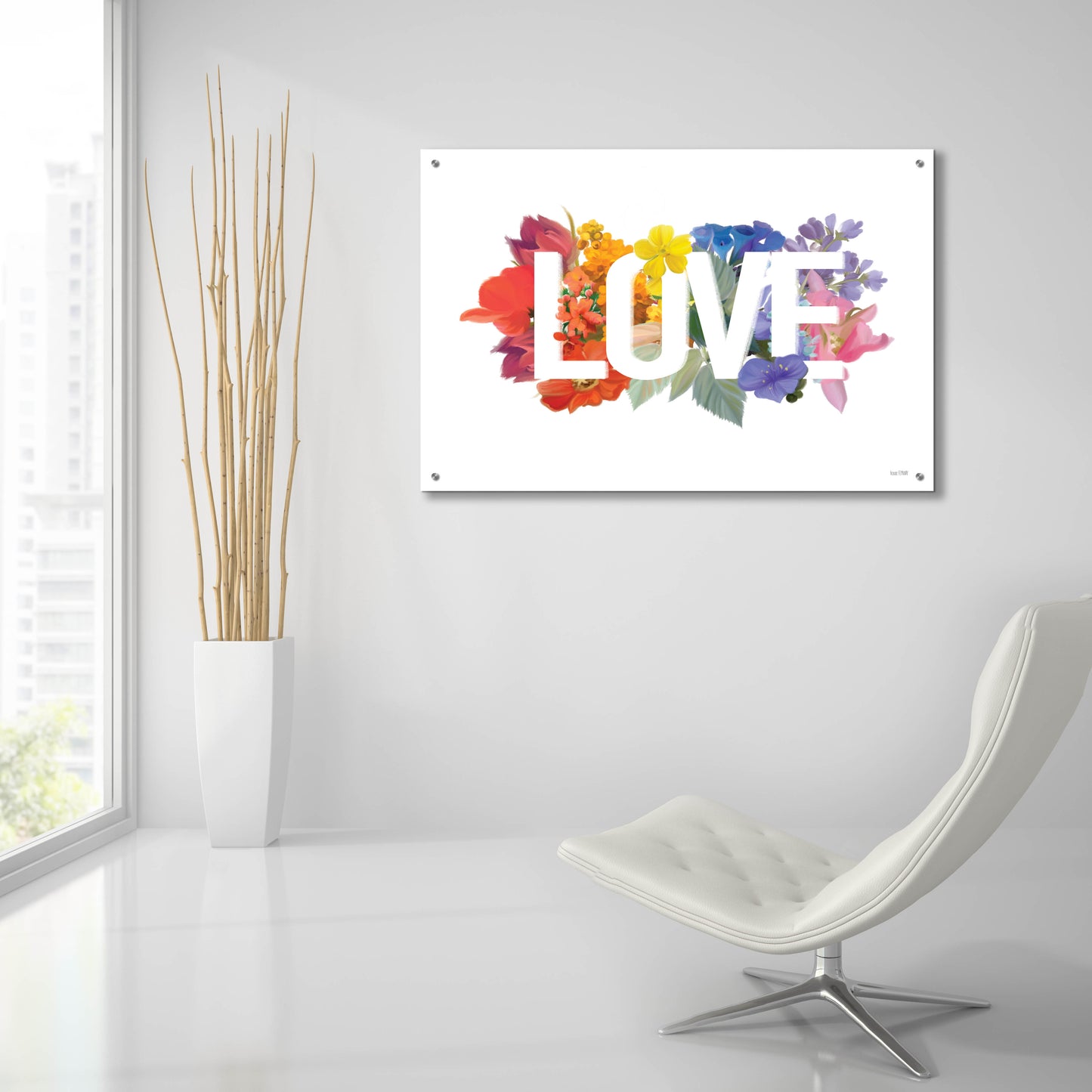 Epic Art 'Rainbow Love' by House Fenway, Acrylic Glass Wall Art,36x24