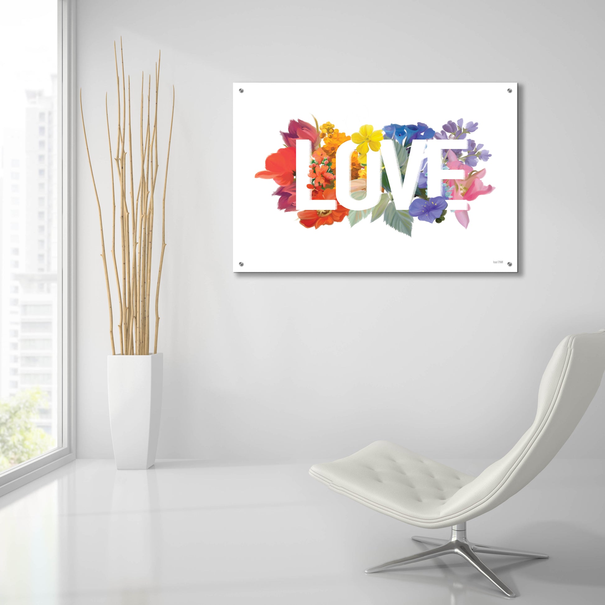 Epic Art 'Rainbow Love' by House Fenway, Acrylic Glass Wall Art,36x24