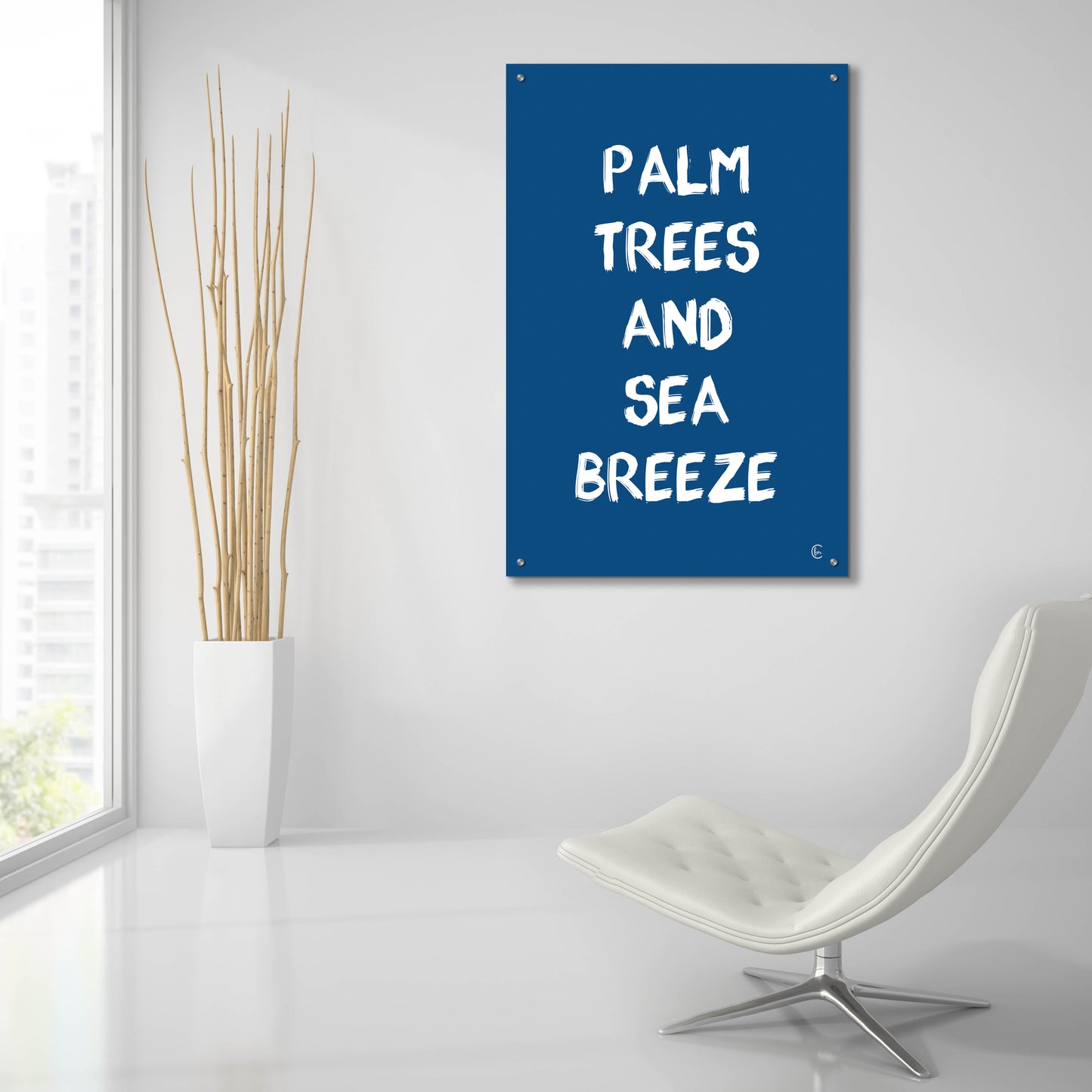 Epic Art 'Palm Trees and Sea Breeze' by Fearfully Made Creations, Acrylic Glass Wall Art,24x36