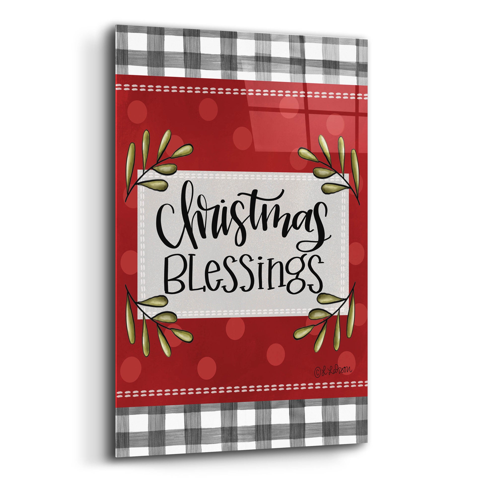 Epic Art 'Christmas Blessings' by L. Larson, Acrylic Glass Wall Art,12x16