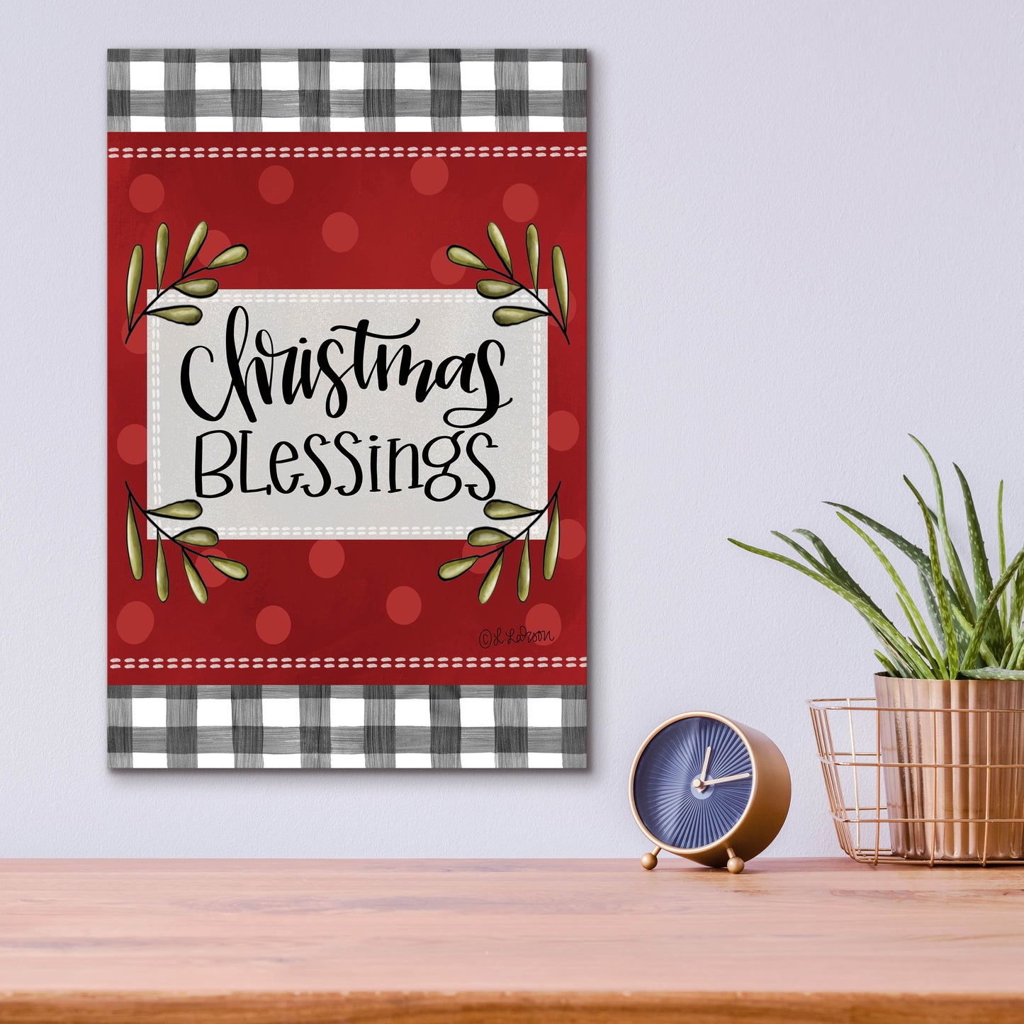 Epic Art 'Christmas Blessings' by L. Larson, Acrylic Glass Wall Art,12x16