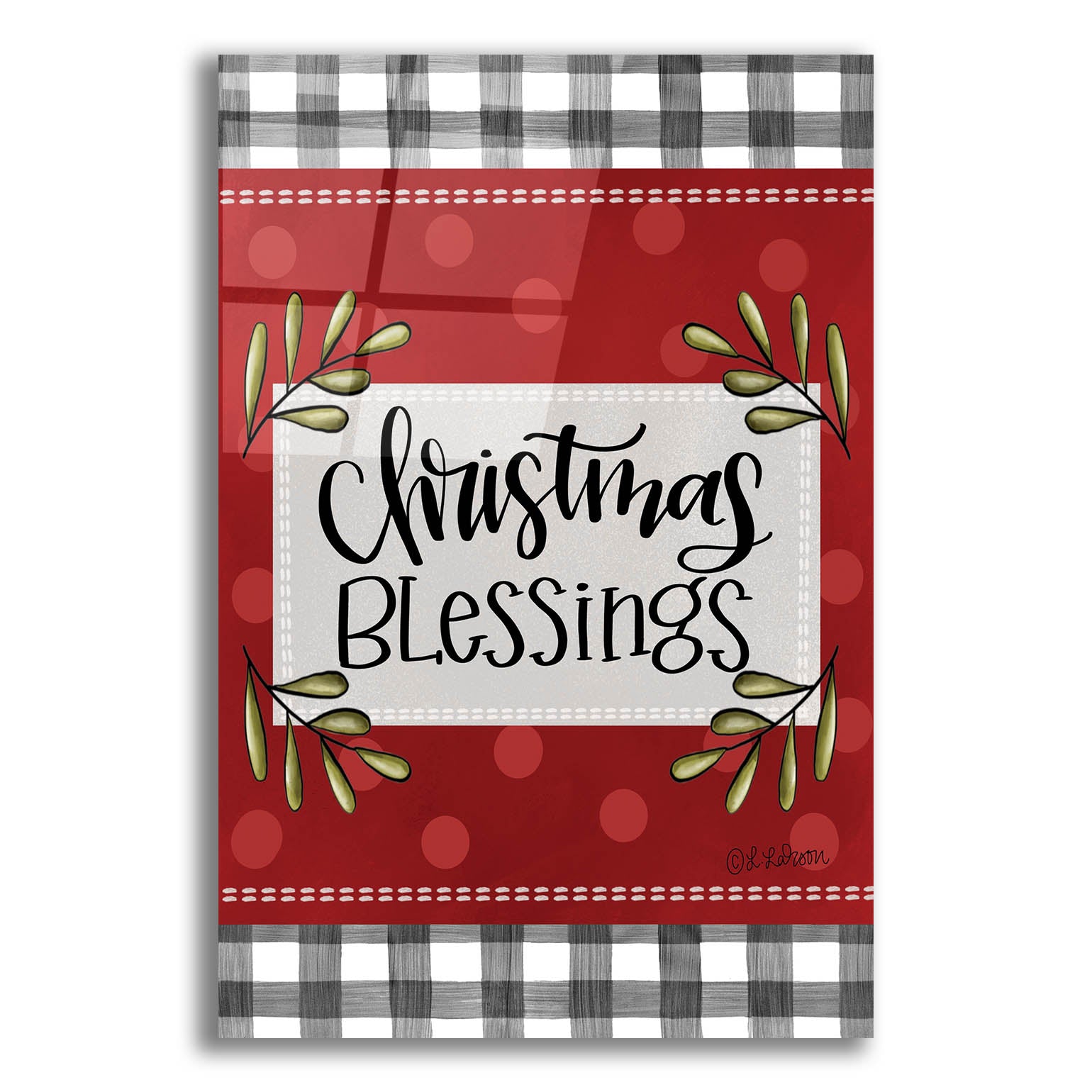 Epic Art 'Christmas Blessings' by L. Larson, Acrylic Glass Wall Art,12x16