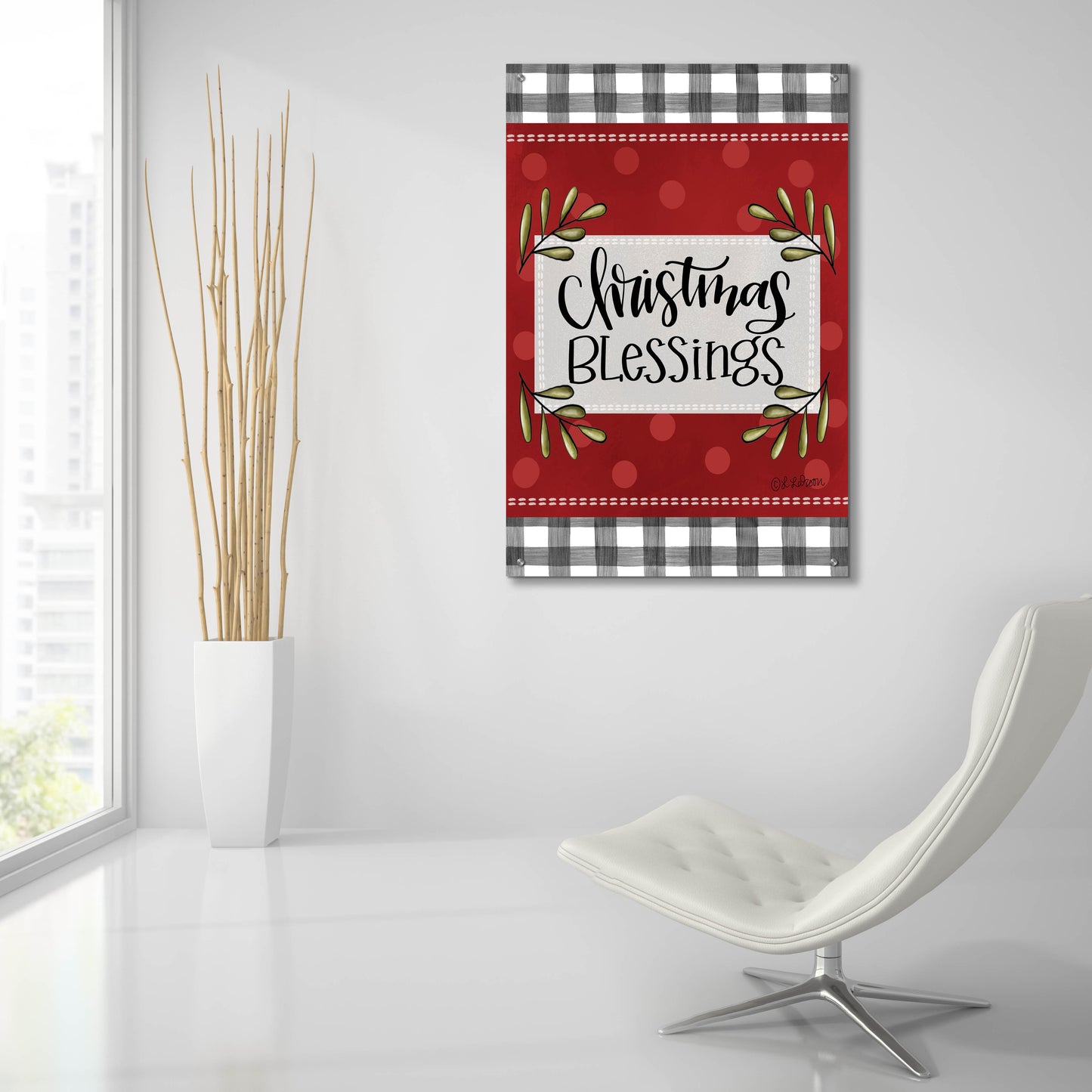 Epic Art 'Christmas Blessings' by L. Larson, Acrylic Glass Wall Art,24x36