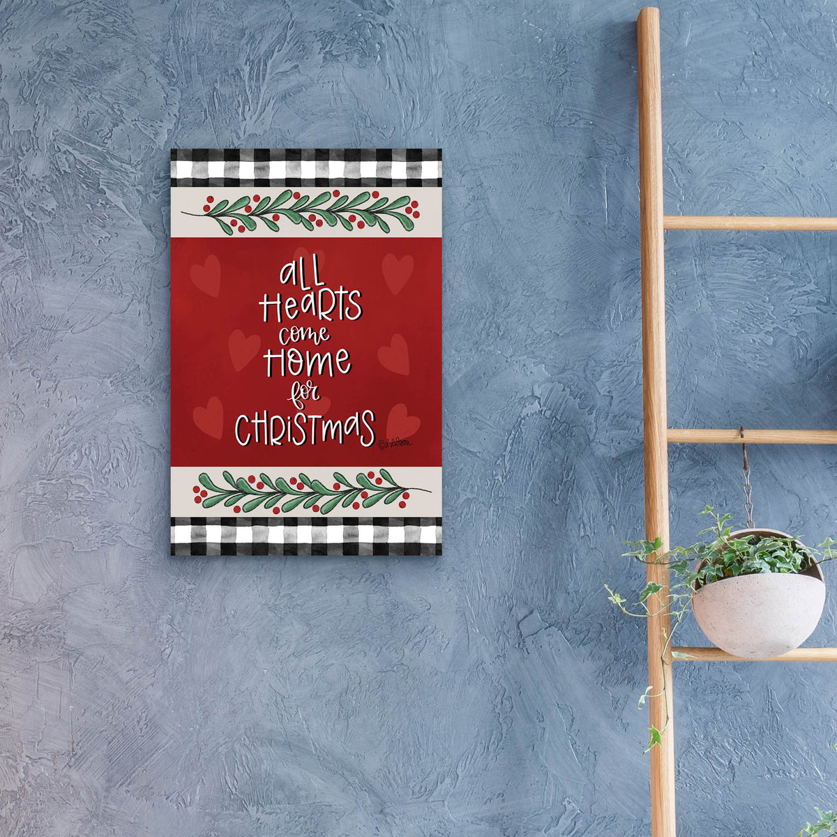 Epic Art 'All Hearts Come Home at Christmas' by L. Larson, Acrylic Glass Wall Art,16x24