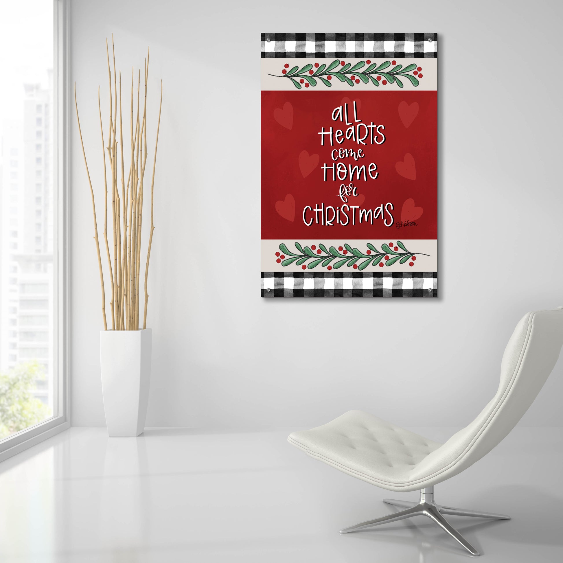 Epic Art 'All Hearts Come Home at Christmas' by L. Larson, Acrylic Glass Wall Art,24x36