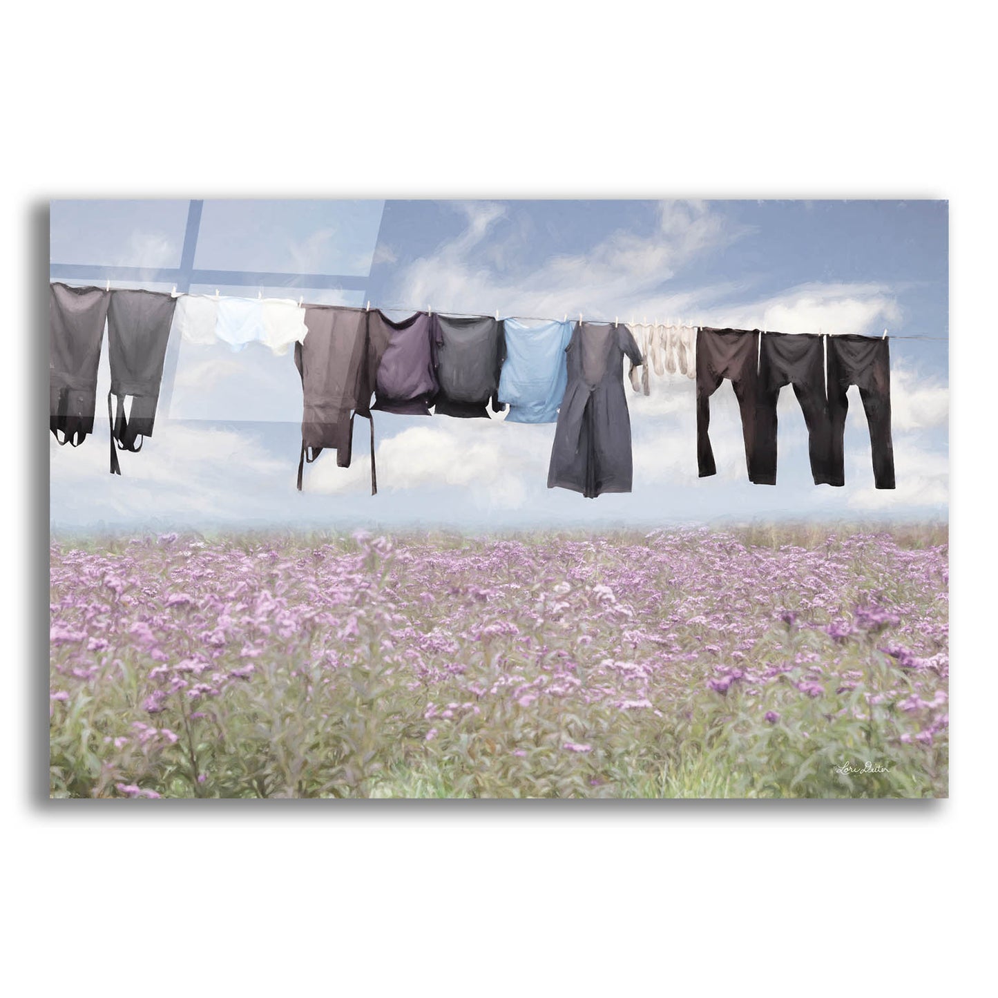 Epic Art 'Laundry Day 2' by Lori Deiter, Acrylic Glass Wall Art,16x12