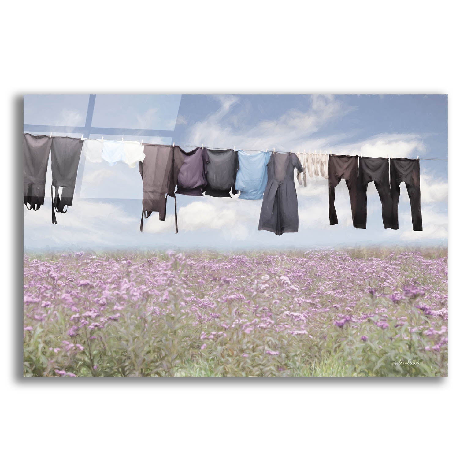 Epic Art 'Laundry Day 2' by Lori Deiter, Acrylic Glass Wall Art,24x16