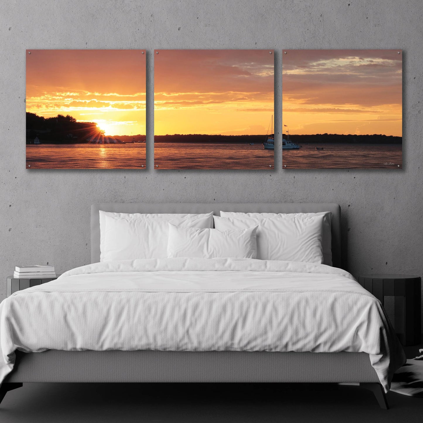 Epic Art 'Drifting' by Lori Deiter, Acrylic Glass Wall Art, 3 Piece Set,108x36