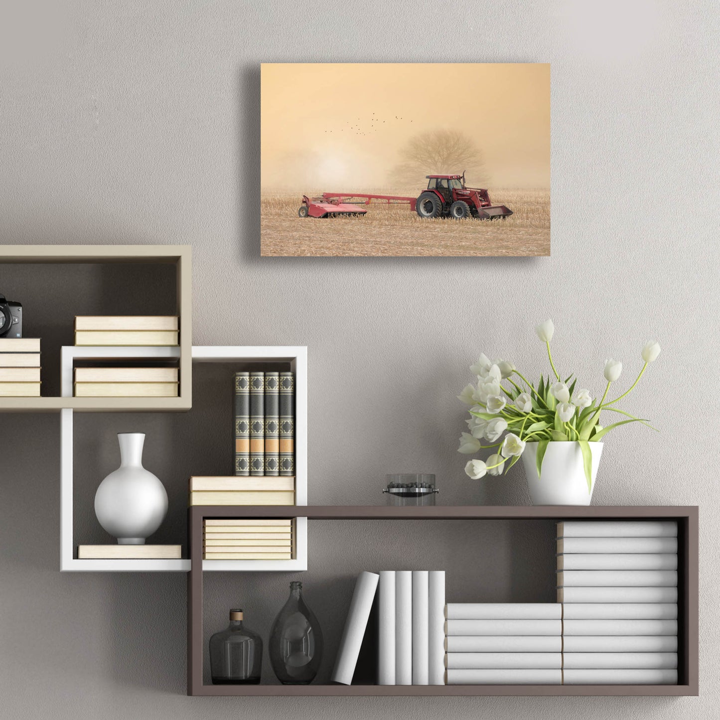 Epic Art 'Foggy Morning in the Field' by Lori Deiter, Acrylic Glass Wall Art,24x16