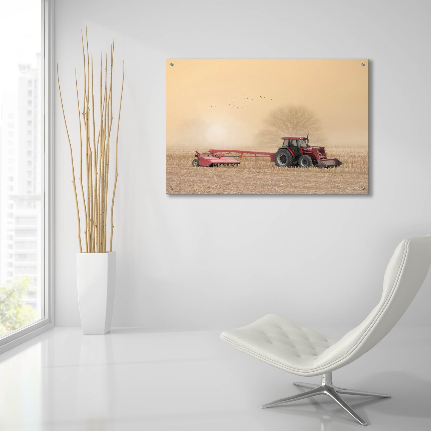 Epic Art 'Foggy Morning in the Field' by Lori Deiter, Acrylic Glass Wall Art,36x24