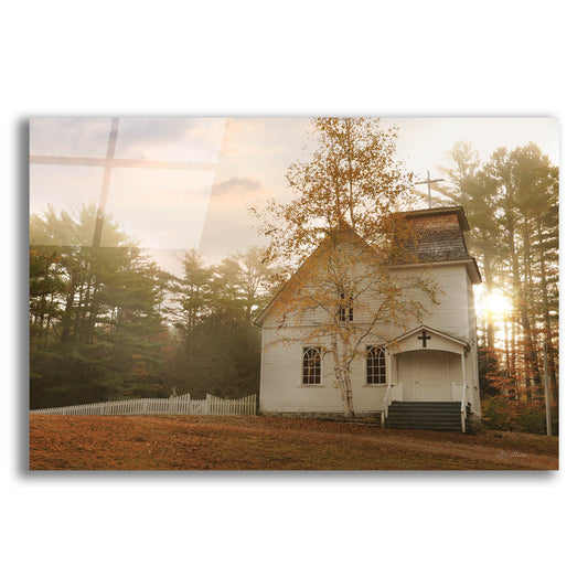 Epic Art 'Little White Church' by Lori Deiter, Acrylic Glass Wall Art