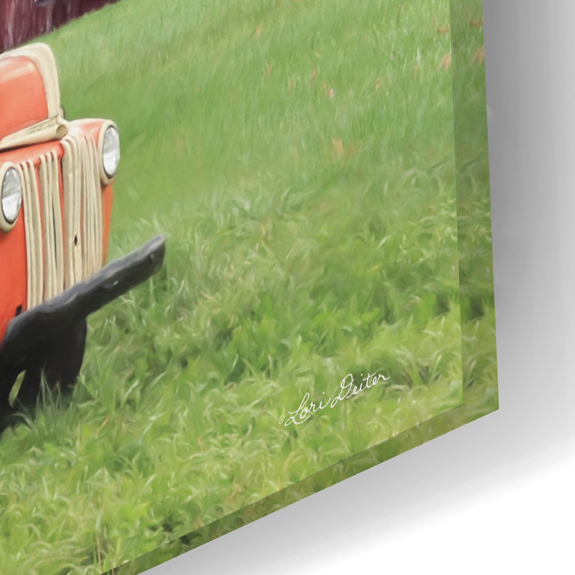 Epic Art 'Orange Pumpkin Truck' by Lori Deiter, Acrylic Glass Wall Art,24x16