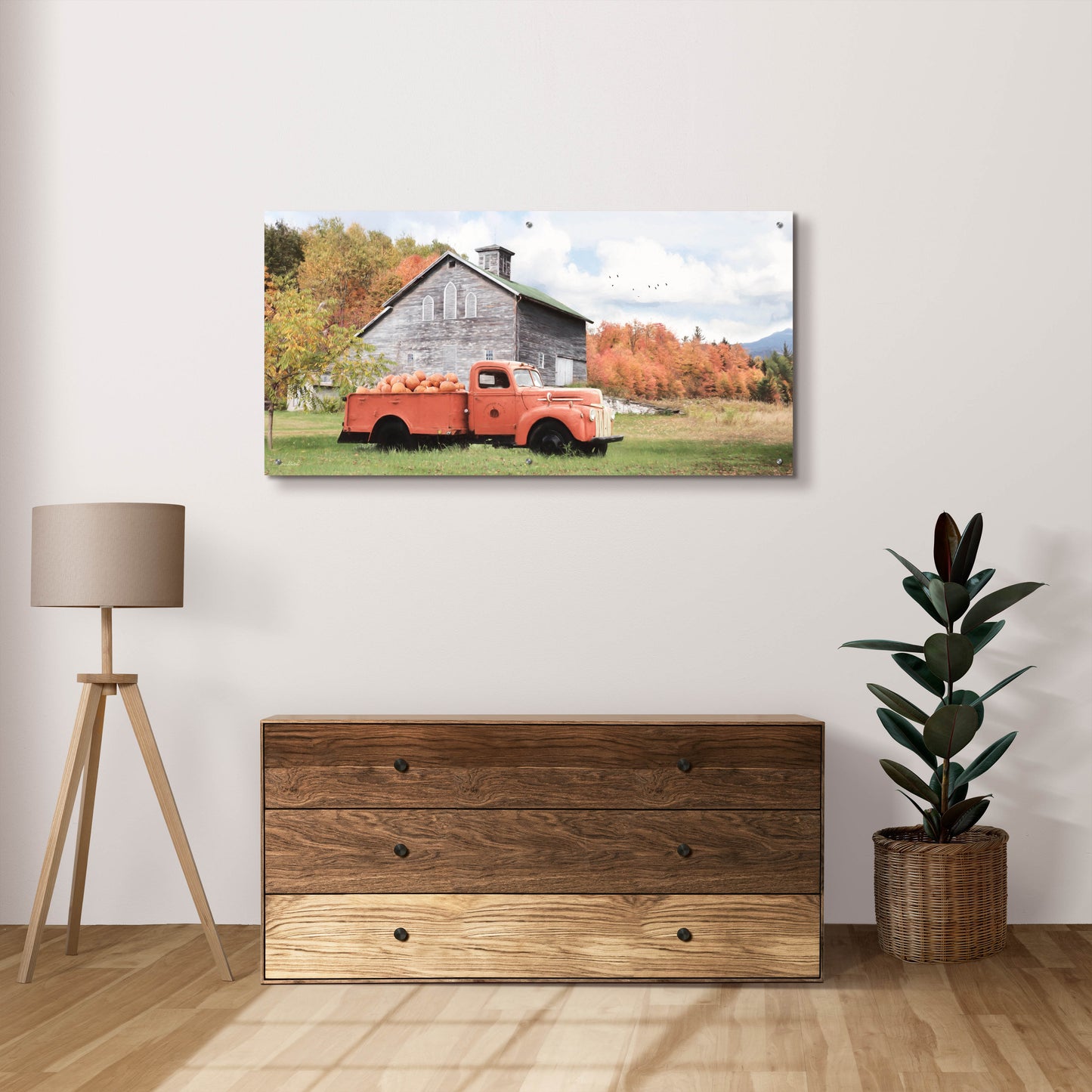 Epic Art 'Pumpkin Patch' by Lori Deiter, Acrylic Glass Wall Art,48x24