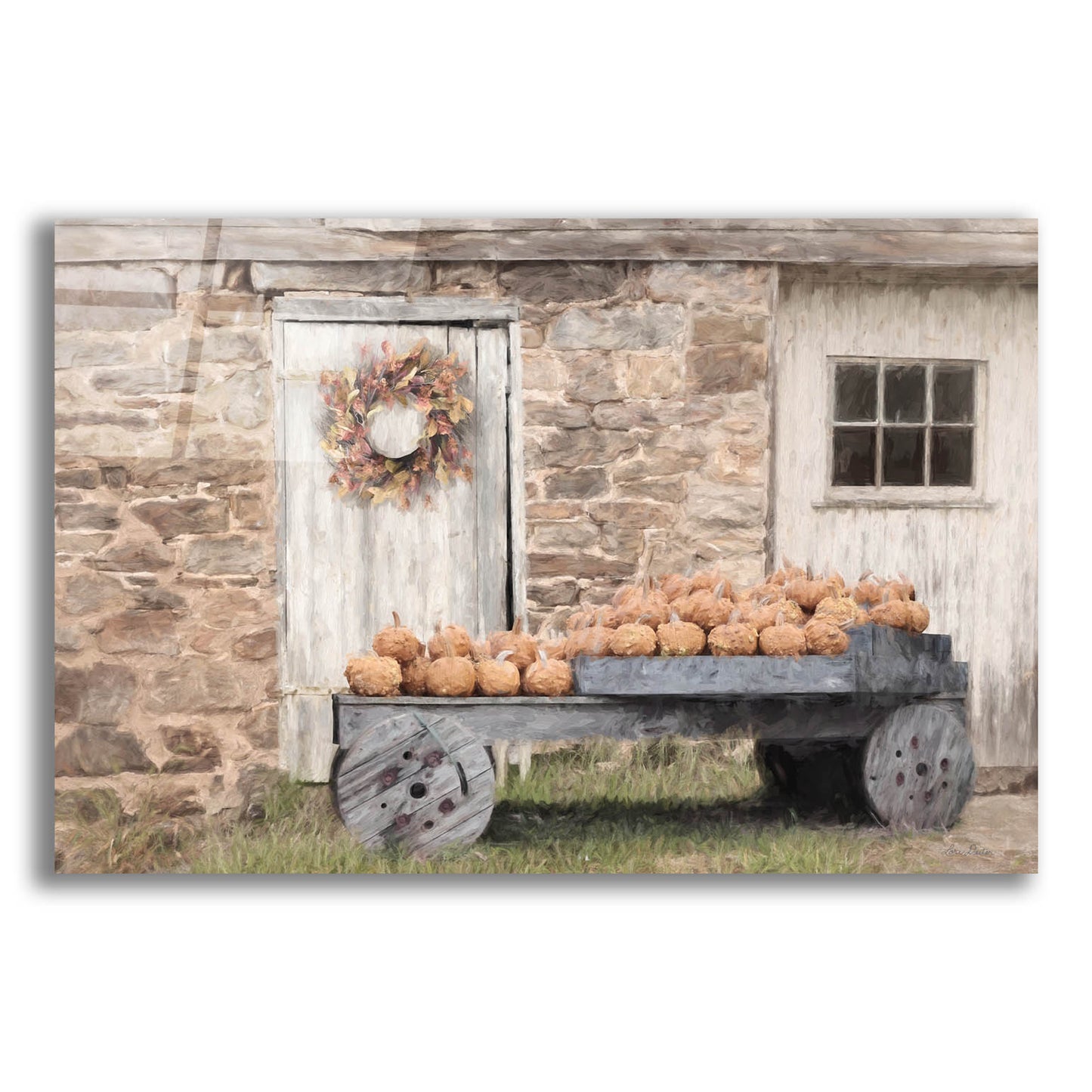 Epic Art 'Fort Halifax Pumpkin Wagon' by Lori Deiter, Acrylic Glass Wall Art,16x12