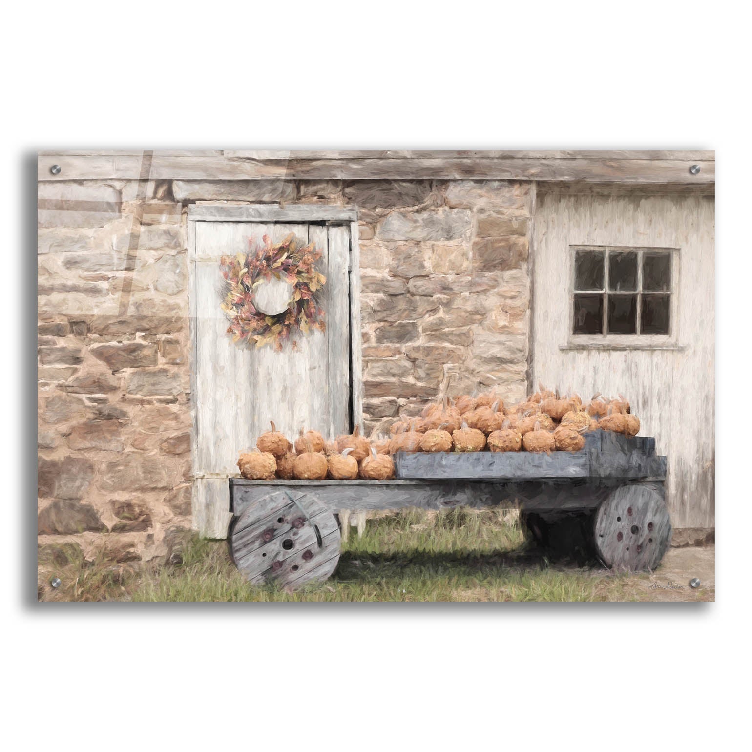 Epic Art 'Fort Halifax Pumpkin Wagon' by Lori Deiter, Acrylic Glass Wall Art,36x24