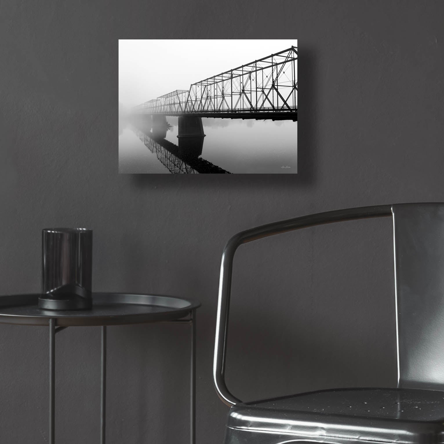 Epic Art 'Foggy Morning Bridge' by Lori Deiter, Acrylic Glass Wall Art,16x12