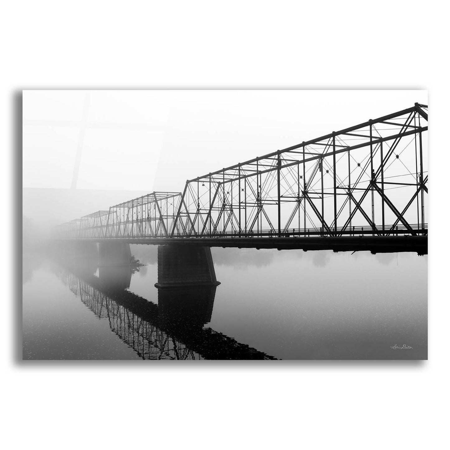 Epic Art 'Foggy Morning Bridge' by Lori Deiter, Acrylic Glass Wall Art,16x12