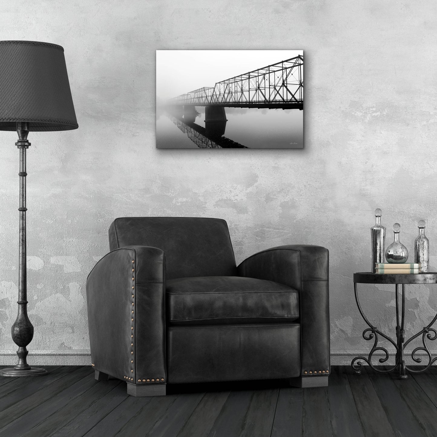 Epic Art 'Foggy Morning Bridge' by Lori Deiter, Acrylic Glass Wall Art,24x16